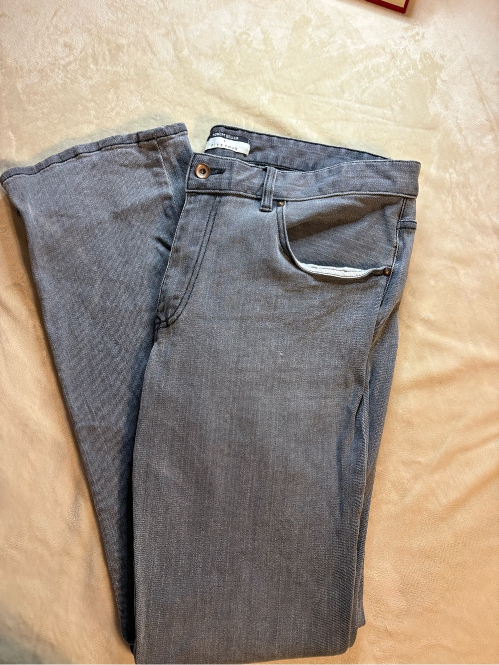 Robert Geller Slim Straight Gray Jeans